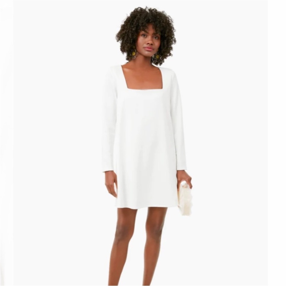 Tuckernuck Dress Middleton Square Neck Long Sleeve Mini White